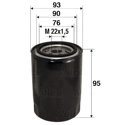 586006 Oil filter 586006 VALEO M22x1.5, Spin-on Filter
