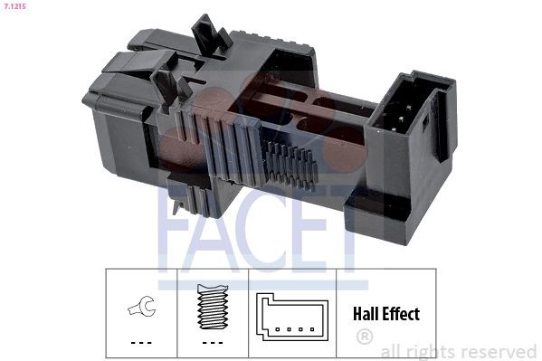 FACET 7.1215 Brake Light Switch Electronic, Mechanical, Made in Italy - OE Equivalent
