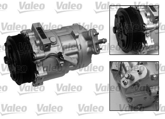 VALEO 7V16, 12V, PAG 46, R 134a, with PAG compressor oil, REMANUFACTURED Belt Pulley Ø: 120mm, Number of grooves: 6 AC compressor 699868 buy