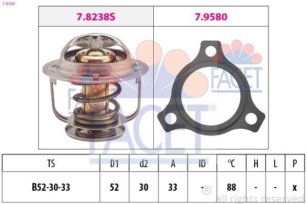 EPS 1.880.238 FACET 7.8238 Engine thermostat 90916 03062