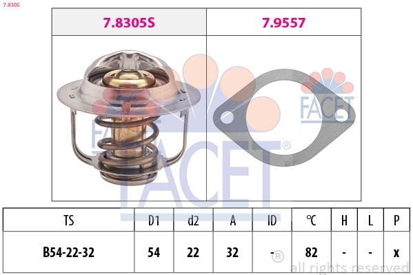 Original FACET EPS 1.880.305 Coolant thermostat 7.8305 for OPEL CAMPO