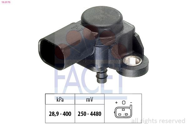FACET 10.3175 Sensor, exhaust pressure Made in Italy - OE Equivalent