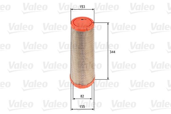 VALEO 585713 Air filter 344mm, 155, 153mm, Filter Insert