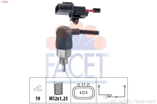 FACET 7.6240 Reverse light switch Made in Italy - OE Equivalent