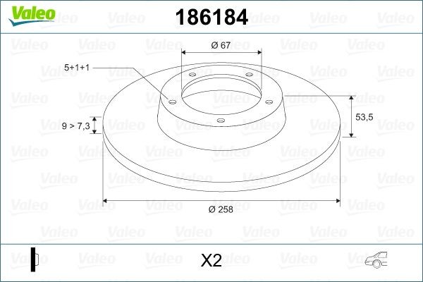 Mercedes T1 Bus Brake discs and rotors 7142180 VALEO 186184 online buy