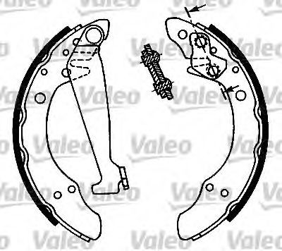 VALEO 554728 Brake Set, drum brakes Rear Axle, with wheel brake cylinder