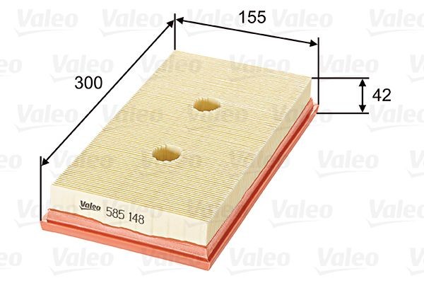 VALEO 585148 Air filter 42mm, 156mm, 300mm, Filter Insert