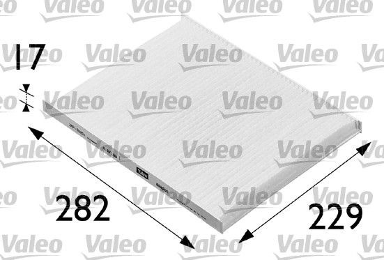VALEO Particulate Filter, 288 mm x 221 mm x 18 mm, CLIMFILTER Width: 221mm, Height: 18mm, Length: 288mm Cabin filter 698200 buy