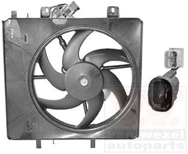 VAN WEZEL 0917746 Fan, radiator with radiator fan shroud, with electric motor