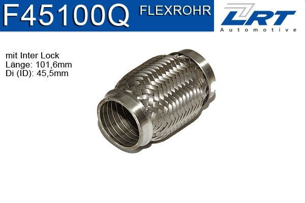 Edelstahl Auspuff Rohr 55 x 120 mm Flexrohr Interlock inner Liner