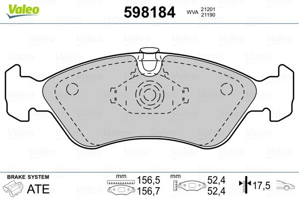 Opel KADETT Set of brake pads 7144529 VALEO 598184 online buy