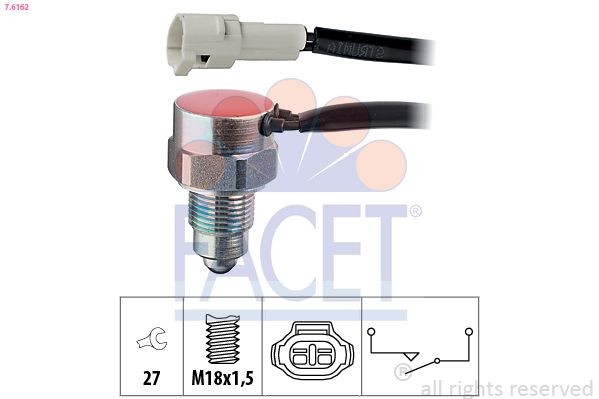 EPS 1.860.162 FACET Made in Italy - OE Equivalent Spanner Size: 27 Switch, reverse light 7.6162 buy