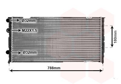 VAN WEZEL Aluminium, 722 x 377 x 33 mm, Mechanically jointed cooling fins Radiator 58002103 buy