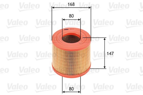 VALEO 585725 Air filter 147mm, 168mm, Filter Insert