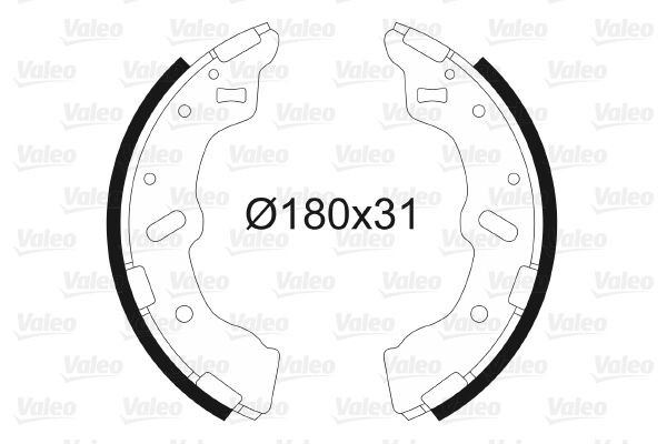 VALEO Rear Axle, 180 x 31 mm, without wheel brake cylinder Width: 31mm Brake Shoes 562720 buy