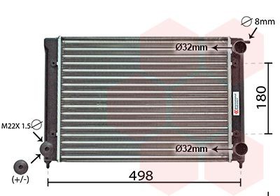 VAN WEZEL 58002040 Engine radiator Aluminium, 430 x 305 x 35 mm, *** IR PLUS ***, with accessories, Mechanically jointed cooling fins