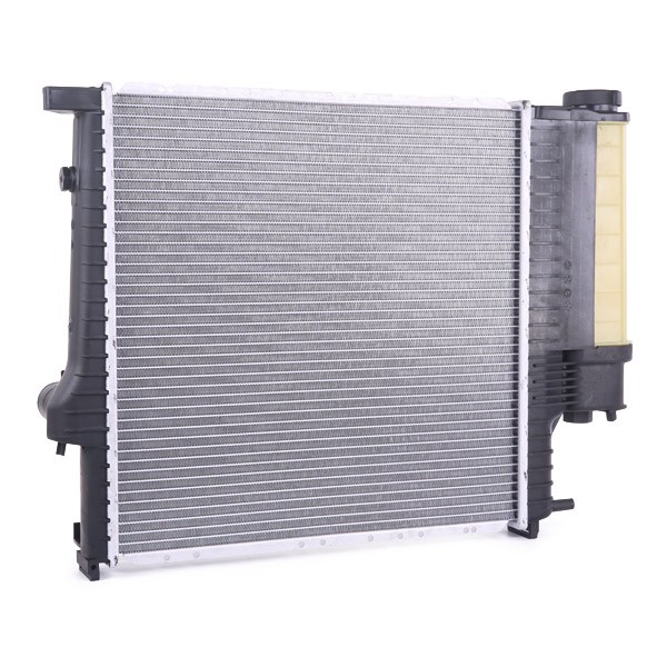 VAN WEZEL 06002124 Engine radiator Aluminium, 435 x 440 x 35 mm, *** IR PLUS ***, with sealing plug, Brazed cooling fins