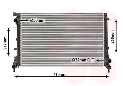 VAN WEZEL Aluminium, 620 x 415 x 32 mm, Mechanically jointed cooling fins Radiator 17002390 buy
