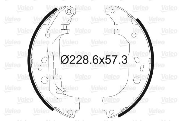 VALEO Rear Axle, 228 x 57 mm, without wheel brake cylinder Width: 57mm Brake Shoes 564011 buy