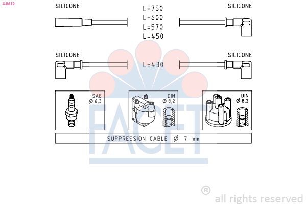 EPS 1.500.573 FACET Made in Italy - OE Equivalent Ignition Lead Set 4.8573 buy