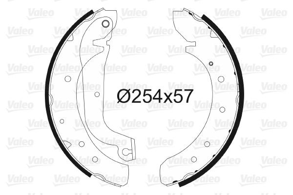 VALEO Rear Axle, 254 x 57 mm, without wheel brake cylinder Width: 57mm Brake Shoes 562753 buy