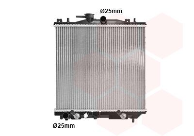 VAN WEZEL 51002022 Engine radiator Aluminium, 350 x 382 x 27 mm, with oil cooler, Brazed cooling fins