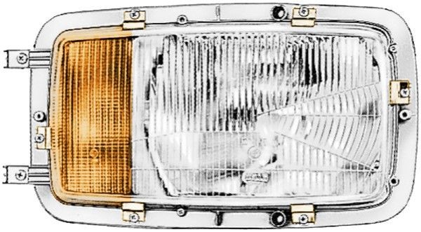 012182 HELLA Right Front, P21W, H4, T4W, Halogen, 24, 12V, with high beam, with position light, with indicator, with low beam, for right-hand traffic, ECE Left-hand/Right-hand Traffic: for right-hand traffic, Vehicle Equipment: for vehicles with headlight levelling Front lights 1EH 002 658-121 buy