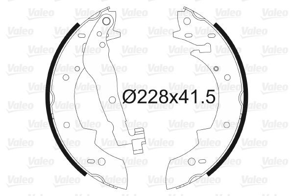 VALEO Rear Axle, 228 x 42 mm, without wheel brake cylinder Width: 42mm Brake Shoes 562561 buy