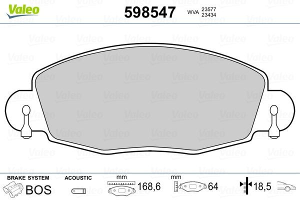 Great value for money - VALEO Brake pad set 598547