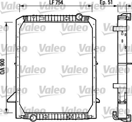 VALEO Aluminium, 895 x 748 x 52 mm, Brazed cooling fins Radiator 730965 buy