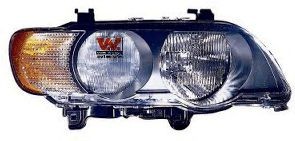 VAN WEZEL 0685962 Headlight Right, H7, HB3, yellow, for right-hand traffic, with motor for headlamp levelling