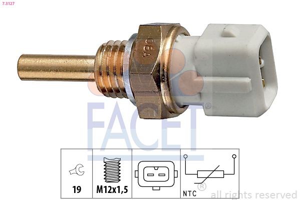 EPS 1.830.127 FACET Made in Italy - OE Equivalent Spanner Size: 19 Coolant Sensor 7.3127 buy