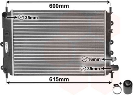 VAN WEZEL 18002151 Engine radiator Aluminium, 525 x 380 x 33 mm, *** IR PLUS ***, with accessories, Mechanically jointed cooling fins