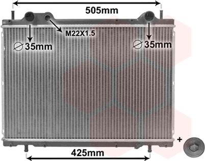 VAN WEZEL Aluminium, 375 x 585 x 35 mm, *** IR PLUS ***, with sealing plug, Mechanically jointed cooling fins Radiator 17002185 buy
