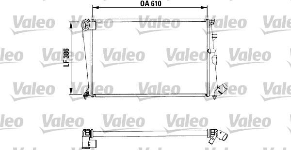 RA001 VALEO Aluminium, 610 x 386 x 27 mm, without coolant regulator Radiator 730961 buy