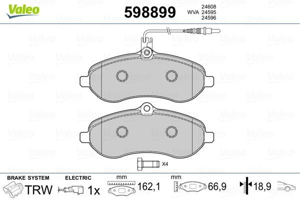VALEO 598899 Brake pad set SU001A1066