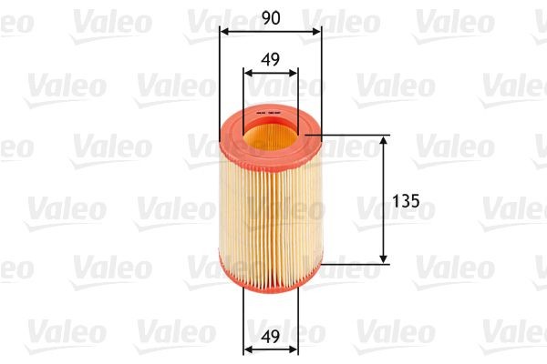 585660 VALEO Air filters SMART 135mm, 91mm, Filter Insert