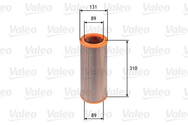 585601 VALEO Air filters CHRYSLER 310mm, 131mm, Filter Insert