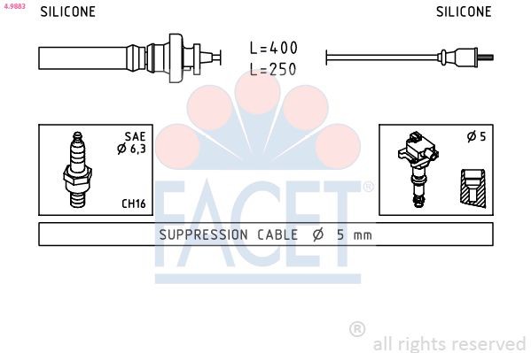 EPS 1.501.883 FACET Made in Italy - OE Equivalent Ignition Lead Set 4.9883 buy