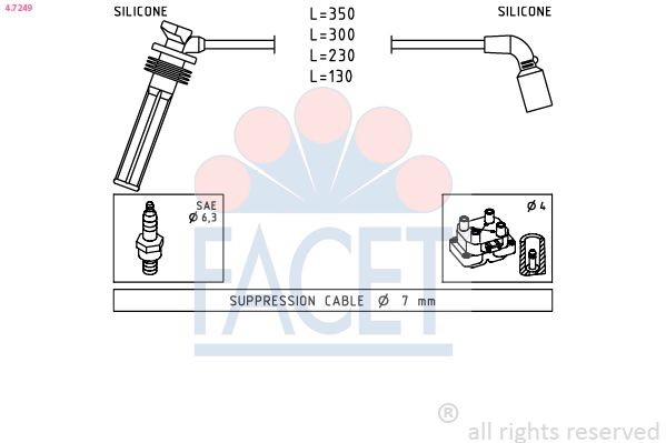 EPS 1.499.249 FACET Made in Italy - OE Equivalent Ignition Lead Set 4.7249 buy