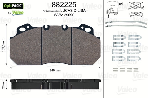 VALEO Brake pad set, disc brake 29090 buy online