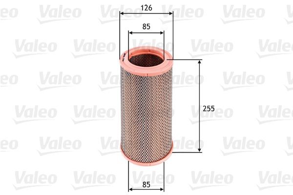 VALEO 585630 Air filter 255mm, 126mm, Filter Insert