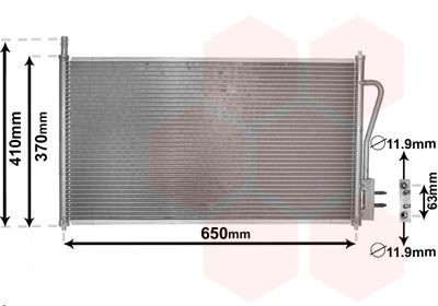 VAN WEZEL 18005268 Air conditioning condenser with accessories, without dryer, *** IR PLUS ***, 11,9mm, 11,9mm, Aluminium, 620mm