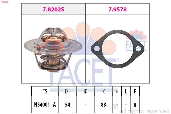 EPS 1.880.358 FACET 7.8358 Engine thermostat GTS 106