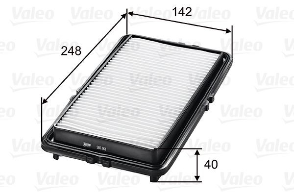 VALEO 585261 Air filter 40mm, 138mm, 240mm, Filter Insert