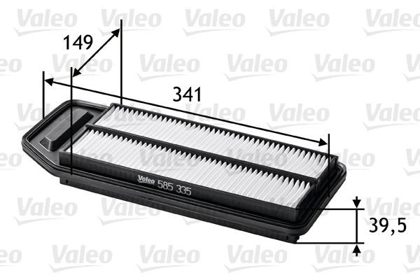VALEO 39mm, 149mm, 341mm, Filter Insert Length: 341mm, Width: 149mm, Height: 39mm Engine air filter 585335 buy