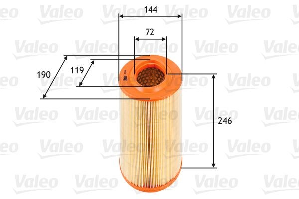 VALEO 246mm, 187, 190mm, Filter Insert Height: 246mm Engine air filter 585669 buy