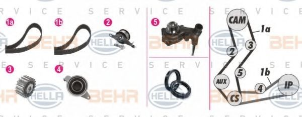 Great value for money - HELLA Water pump and timing belt kit 8MP 376 806-811