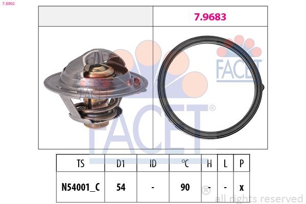 EPS 1.880.802 FACET 7.8802 Gasket, thermostat 25610-2A760