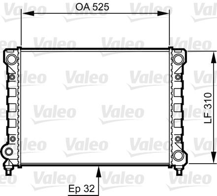 VALEO Aluminium, 525 x 310 x 32 mm, Mechanically jointed cooling fins Radiator 734415 buy